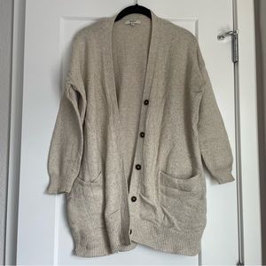 Madewell Long Cardigan Sweater XXS Marbled Flax